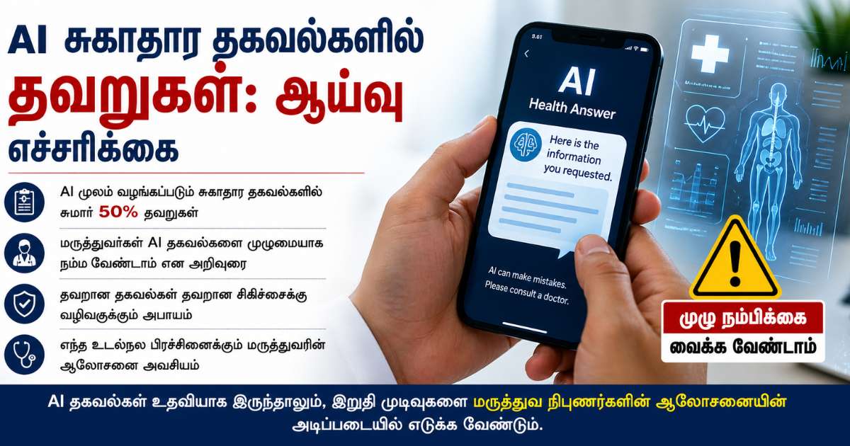 AI சுகாதார தகவல்களில் தவறுகள்: ஆய்வு எச்சரிக்கை 4 AI healthcare risks and warnings