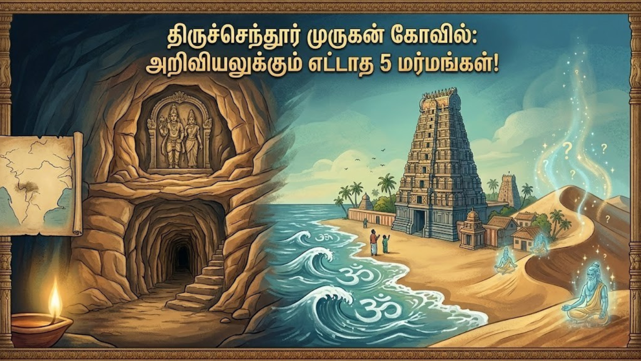 Thiruchendur Murugan Temple mysteries including Valli Cave, Kandamadana Parvatham and Secret Tunnel.