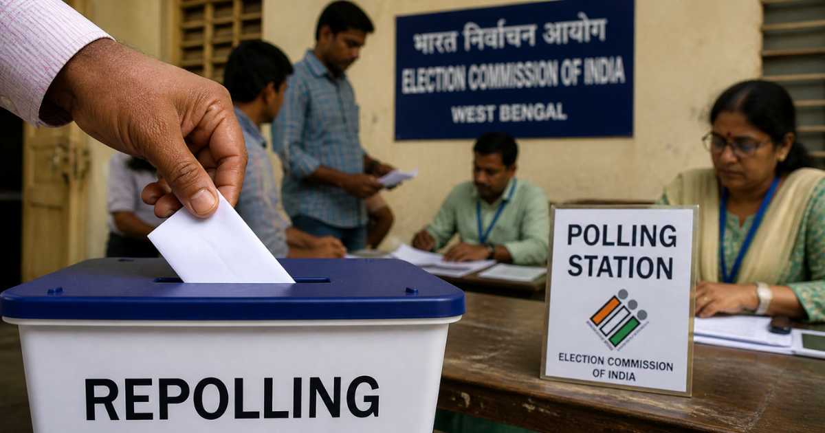 மேற்கு வங்கத்தில் 15 மையங்களில் மறுவாக்குப்பதிவு 3 Ballot drop at polling station west bengal