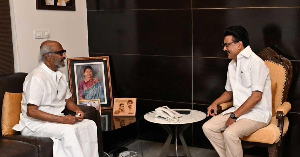 ஸ்டாலின் இல்லத்திற்கு ரஜினிகாந்த் திடீர் வருகை 7 Rajinikanth MK Stalin